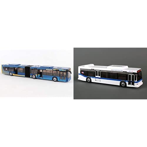 Daron MTA New York City Bus 16" Articulated Bus RT8571 Toy, Brown & MTA 11" Bus