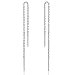 Gintan Sterling Silver 1mm Threader Earrings, 3 Inch (Silver)