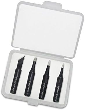 STP900-4 Soldering Iron Tips Long-Life Welding, 4 Pieces, for Soldering Station Hakko Yihua Baku Gordak Atten Quick Station 900M 933 907 936 852 852D 852+ 936 937 -Black