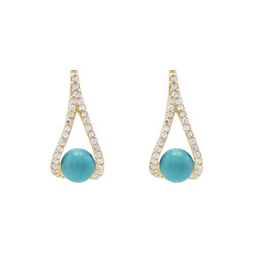 Créoles turquoise petites boucles d'oreilles simples et délicates - 2