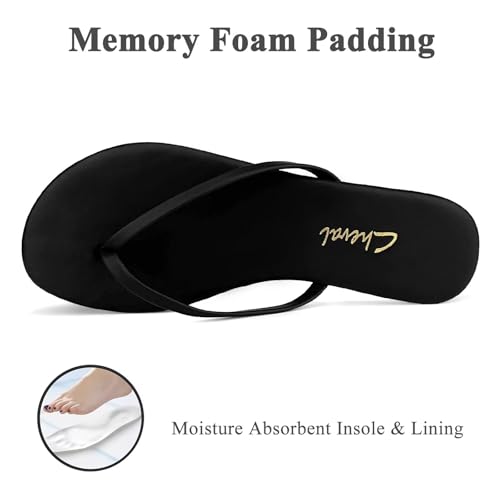 Image of Cheval Flat Leather Flip Flops for Women, Comfortable Dressy Thong Sandals 2026 Summer and Spring Vacation Essentials, Chanclas Para Mujer