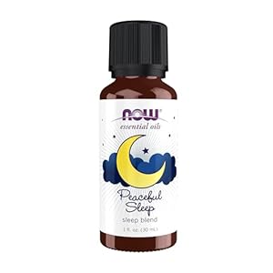 NOW Essential Oils, Peaceful Sleep Oil Blend, Relaxing Aromatherapy Scent, Blend of Pure Essential Oils, Vegan, Child Resistant Cap, 1-Ounce