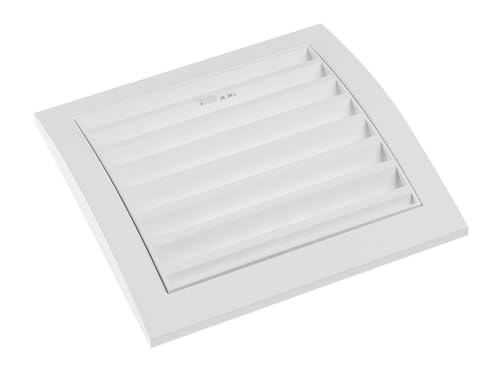 Lüftungsgitter PVC mit Schwerkraftlamellen und Flansch, 154x154 mm / 100 mm, b Lüftungsgitter PVC mit Schwerkraftlamellen und Flansch, 154x154 mm / 100 mm, b