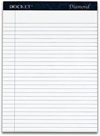 Tops Docket Diamond 100% Recycled Premium Stationery Tablet, 8-1/2 x 11-3/4 Inches, Perforated, White, Legal/Wide Rule, 50 Sheets per Pad, 2 Pads per Pack (63975) image 4