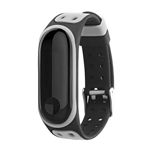 endubro Ersatzarmband für Fitness Tracker Xiaomi Mi Band 3 & Mi Band 4 (Schwarz/Grau)