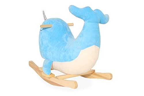 Aiman – Schaukeltier Delphin – Schaukelspielzeug aus Plüsch und Holz zum Aufsitzen, Geeignet für Kleinkinder… – Bild 7