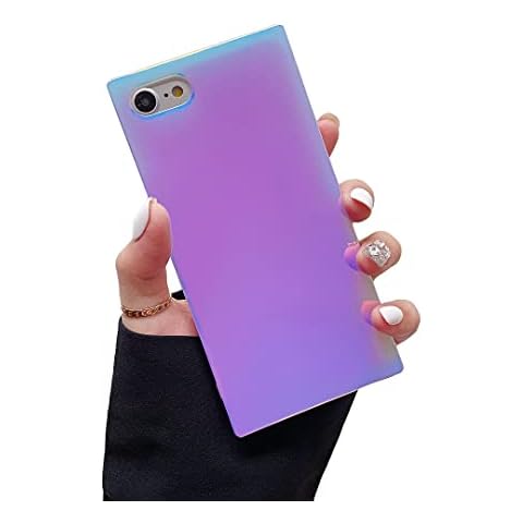 Cocomii - Rectangle Case Compatible with iPhone SE 2022/2020/8/7 - Holographic Mirror, Iridescent Colors, Women Girls Men, Protective Phone Case for iPhone SE 2022/2020/8/7 4.7 inch, Opaque Cover