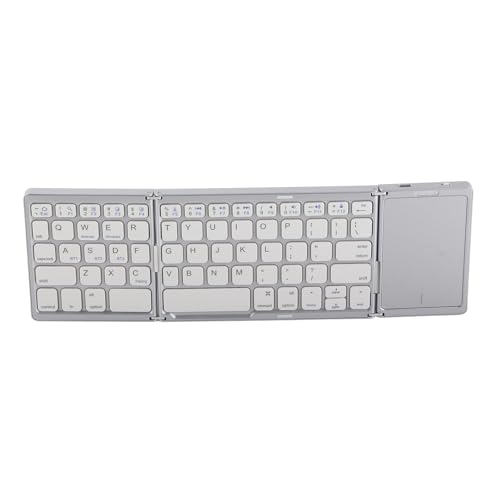 Clavier à pavé tactile pliable blanc argenté avec batterie 140 mAh pour tablette