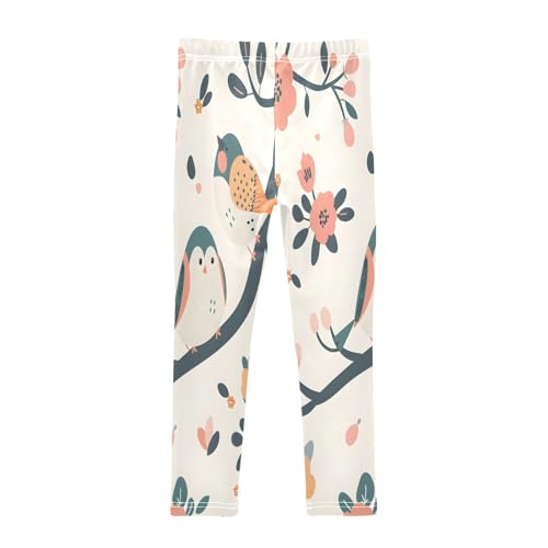 Toddler Girls Leggings Printed Yoga Pants Leggings Bird Tree Flower for Kids2