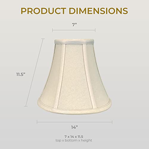 Image of Royal Designs, Inc. BSO-704-14LNBG True Bell Basic Lamp Shade, 7 x 14 x 11.5, Linen Beige