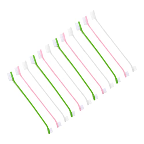 FONDOTIN Dog Toothbrush and Toothpaste 12pcs Pet Oral Care Set Dual-Head Dog Toothbrushes