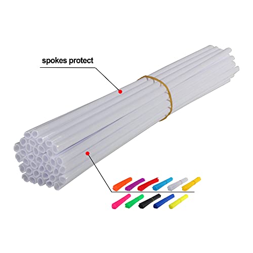 Jfg Racing Spoke Skins Covers,72 Pcs Dirtbike Wheel Spoke Wraps Protector Universal For 8/''-21/'' Rims Dirt Pit Bike Bicycle Motorcycle White, Spoke Cover #TOP2