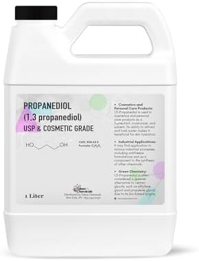 Propanediol PDO Liquid 1,3 (1000 mL / 33.81 Ounce) Propanediol 1,3 Cosmetic and USP Grade (1 Liter)