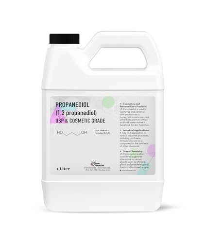 Talsen Chemicals Propanediol PDO Liquid 1,3 (1000 mL / 33.81 Ounce) Propanediol 1,3 Cosmetic and USP Grade (1 Liter)