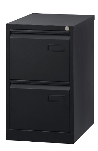 BISLEY Light - Armario para archivadores Colgantes (1 Carril, DIN A4, 2 cajones, Metal, 633 Negro, 62,2 x 41,3 x 71,1 cm)