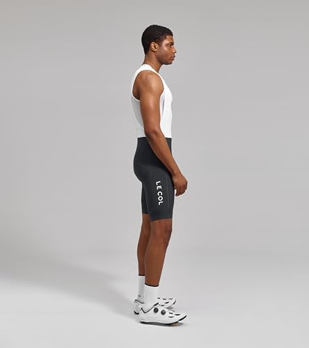 LE COL Short masculino Pro Bib II | Shorts de ciclismo de camurça acolchoados com inserções de gel |