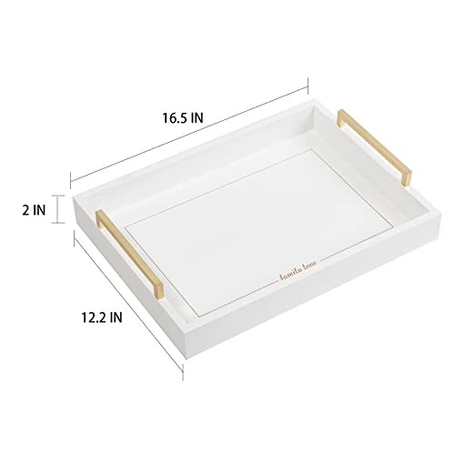 Hiddenhomewor SERTAY-2109 Decorative Coffee Table Ottoman Trays Modern Wood Elegant 16 Inchx12 Inch Rectangle Glossy Shagreen Serving Trays thumb #1