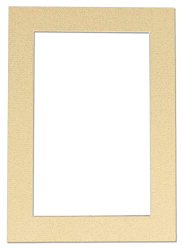 12x16 Mat Bevel Cut for 9.5x13 Photos - Acid Free Tan Precut Matboard - For Pictures, Photos, Framing - 4-ply Thickness