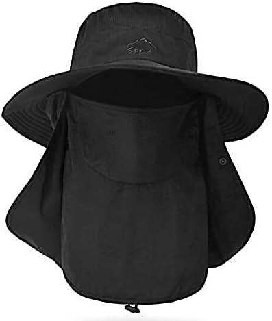 Fishing Hat for Men & Women, Outdoor UV Sun Protection Wide Brim Hat with Face Cover & Neck Flap
