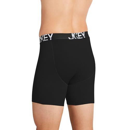 Jockey Men's Underwear ActiveStretch 7" Long Leg Boxer Brief - 3 Pack, Black, 2XL3