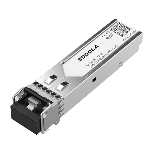 Image of SODOLA 1.25G SFP 1000Base-SX Multimode LC Fiber Transceiver, 850nm MMF, 550m, for Cisco GLC-SX-MMD /SFP-GE-S, Meraki MA-SFP-1GB-SX, Fortinet, Ubiquiti UniFi UF-MM-1G, Mikrotik, TP-Link