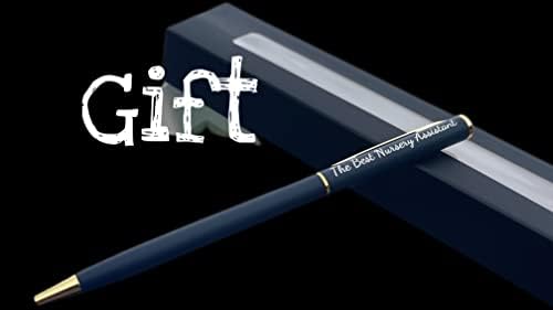 SpoonFromTheMoon Custom Thank You Pen with Gift Box, Laser Engraved WITH the best teacher gift, the best nursery teacher gift, The Best Teaching Assistant gift (The Best Nursery Assistant), Rainbow