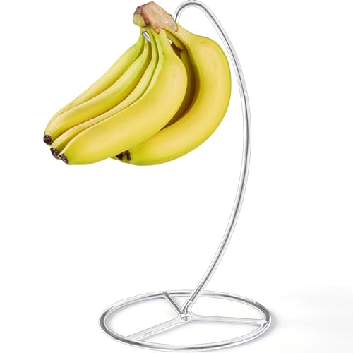 EGMEHOAD Banana Holder Stand, Banana Hanger Stand Silver