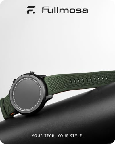 Image of Fullmosa 20mm 22mm 24mm No Gaps Silicone Watch Strap [NO Watch] (Army Green, 20mm)