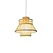 Produktbild WXG1 Retro Style Laterne Pendelleuchte, rund Bambus Lampshade hängende Lampen, handgemachter Rattan Lampshade Anhänger, DIY Schlafzimmer Wohnzimmer Hängeleuchte