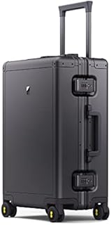 LEVEL8 Aluminum Luggage Carry on Suitcase 20-Inch Hardside Spinner Luggage, Suitcase Aluminium,Hand Luggage,Double TSA Locks,Zipperless Luggage(50cm, 35L,Dark-Grey)