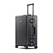 LEVEL8 Gibraltar Aluminum Zipperless Luggage 20 Inch, Hardside Carry on Suitcases with Wheels Tsa Lock, 8 Spinner Wheels, Dark Grey