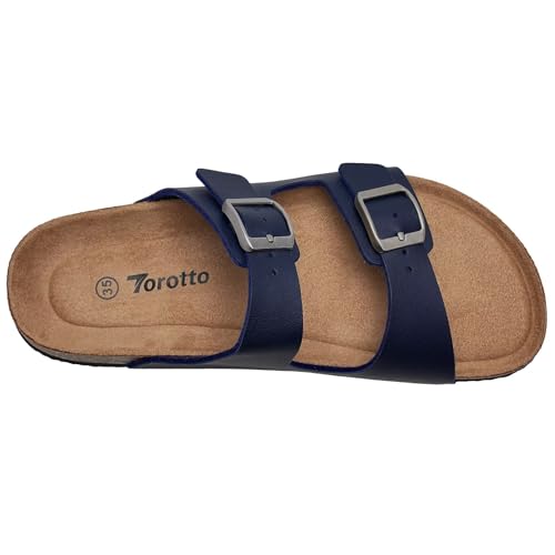 Image of Torotto Kids Sandals Boys Girls Slide Summer Non-slip Cork Glitter Toddler Slippers with Adjustable Straps for Indoor & Outdoor