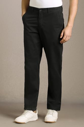 Image of Louis Philippe Men's Slim Fit Slant Pocket Made of Stretch Fabric Solid Casual Trouser