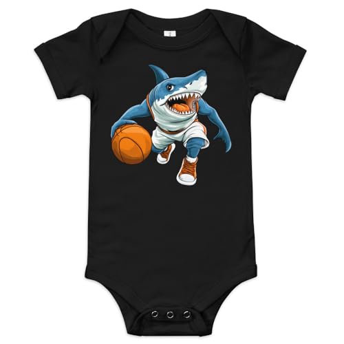 Basketball Shark Baby Onesie Black