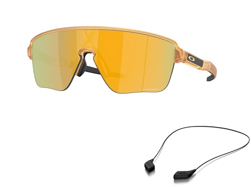 Oakley OO9415 Sunglasses Bundle: OO 9415 CORRIDOR SQ 941504 Matte Trans Light Curry/Prizm 24k Policarbonate Standard and Large Black leash Accessory kit2
