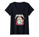 Femme Tough Yeti Punch Monster avec Singe Toy Graphic T-Shirt avec Col en V