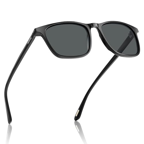 Image of AVAWAY Acetate Polarized Sunglasses for Men, UV400 Protection Fashion Retro Cool Square Frame Driving Fishing Sun Glasses