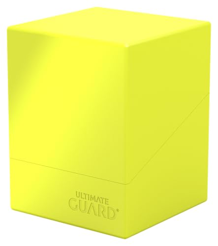Ultimate Guard Boulder Solid 100+ Deck Case for 100 Double-Sleeved TCG Cards Neon Yellow Secure & Durable Storage for Trading Card Games No Transparency
