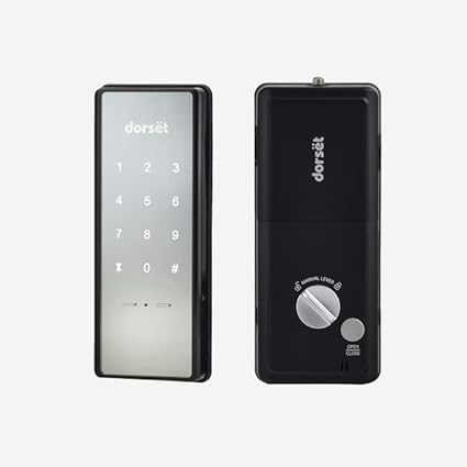Dorset Digital Rim Lock with Pincode Access | Home Security Solution for Your Main Door | Home and Office Use | Free Installation - [DG907GM] Black