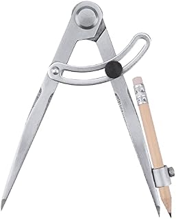 Professional Compass Set,6 Inch Adjustable Working Compass with Wing,Metal Drafting Compass Drawing Circular Tool with 2 Pencil for Metalworking Leather Work