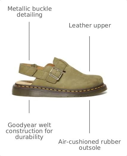 Image of Dr. Martens Unisex Jorge II Muted Olive UK 4 (US Men's 5, Women's 6) Medium