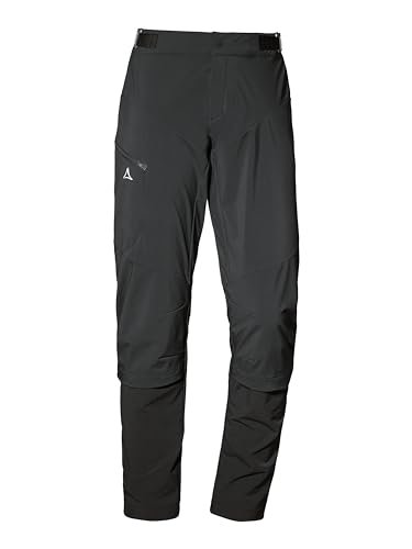 Schöffel Damen Hybrid Pants Tree Run L, regenfeste, Winddichte MTB Hose mit 4-Wege-Stretch, robuste Fahrradhose mit Belüftungsreißverschlüssen, atmungsaktive Outdoor Hose, Black, 42
