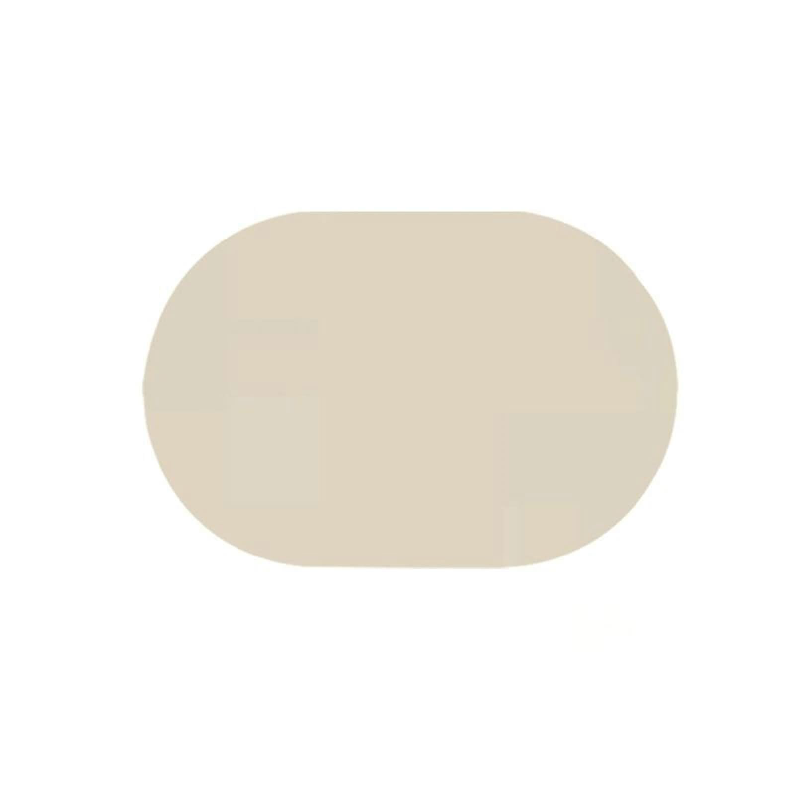 8er Set Platzsets XXL, Platzsets Creme 30x45cm Oval Einfarbig PU Leder für Hause Küche Hotel und Restaurant
