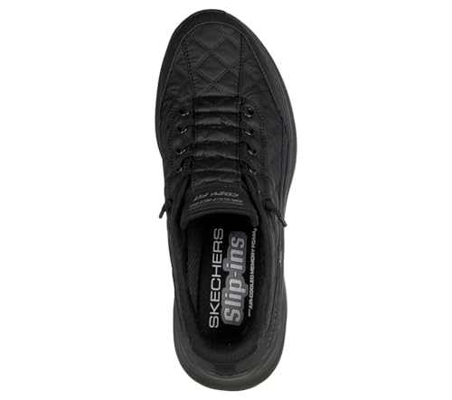 Skechers Men's Contour Foam Cozy Fit Hands Free Slip-in Sneaker,Black/Black,9 Wide