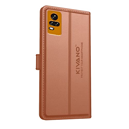Image of KIVANO Compatible with Vivo Y73 Flip Cover | Leather Finish | Inside Pockets & Inbuilt Stand | Shockproof Wallet Style Magnetic Closure Back Cover Case