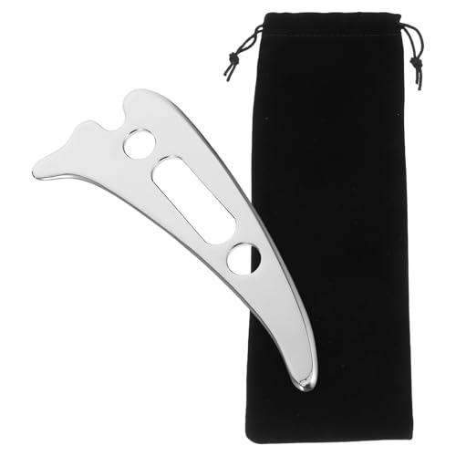 Outil Gua Sha en acier inoxydable avec pochette de rangement ergonomique