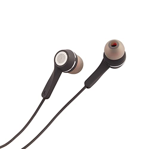 RD T-30 in Ear Neodymium Technology Headphone for Deep Bass Effect | 3.5mm Aux Audio Jack | One Meter Tangle Free Wire Cord| Ergonomic Design | Wired Earphone with in-line Mic | Black