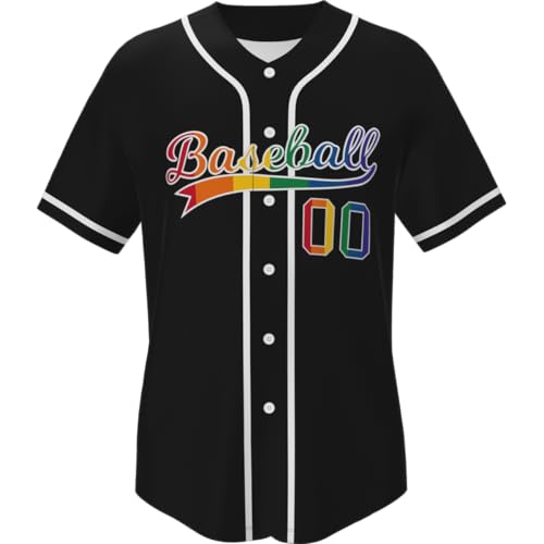 Custom Rainbow Baseball Jersey para Hombre/Juvenil/Mujer con Bordado/Impreso, Personalizado con Nombre, Número y Logo miniatura 1