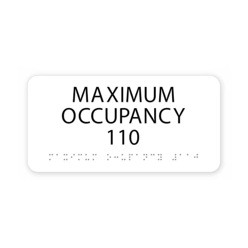 Alpha Dog Custom Maximum Occupancy Sign, 4x8 ADA Braille, White