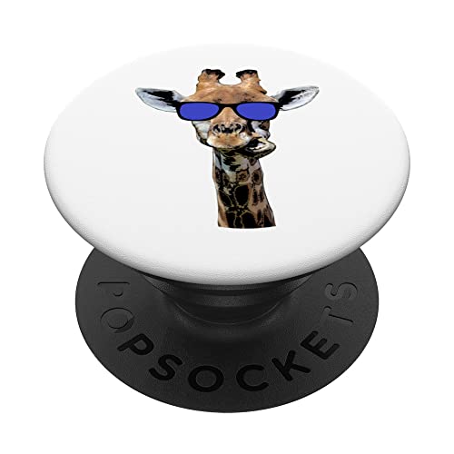 Girafe cool avec lunettes de soleil - Idée cadeau amusante PopSockets PopGrip Interchangeable